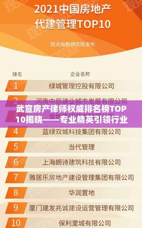 武宣房产律师权威排名榜TOP10揭晓——专业精英引领行业潮流
